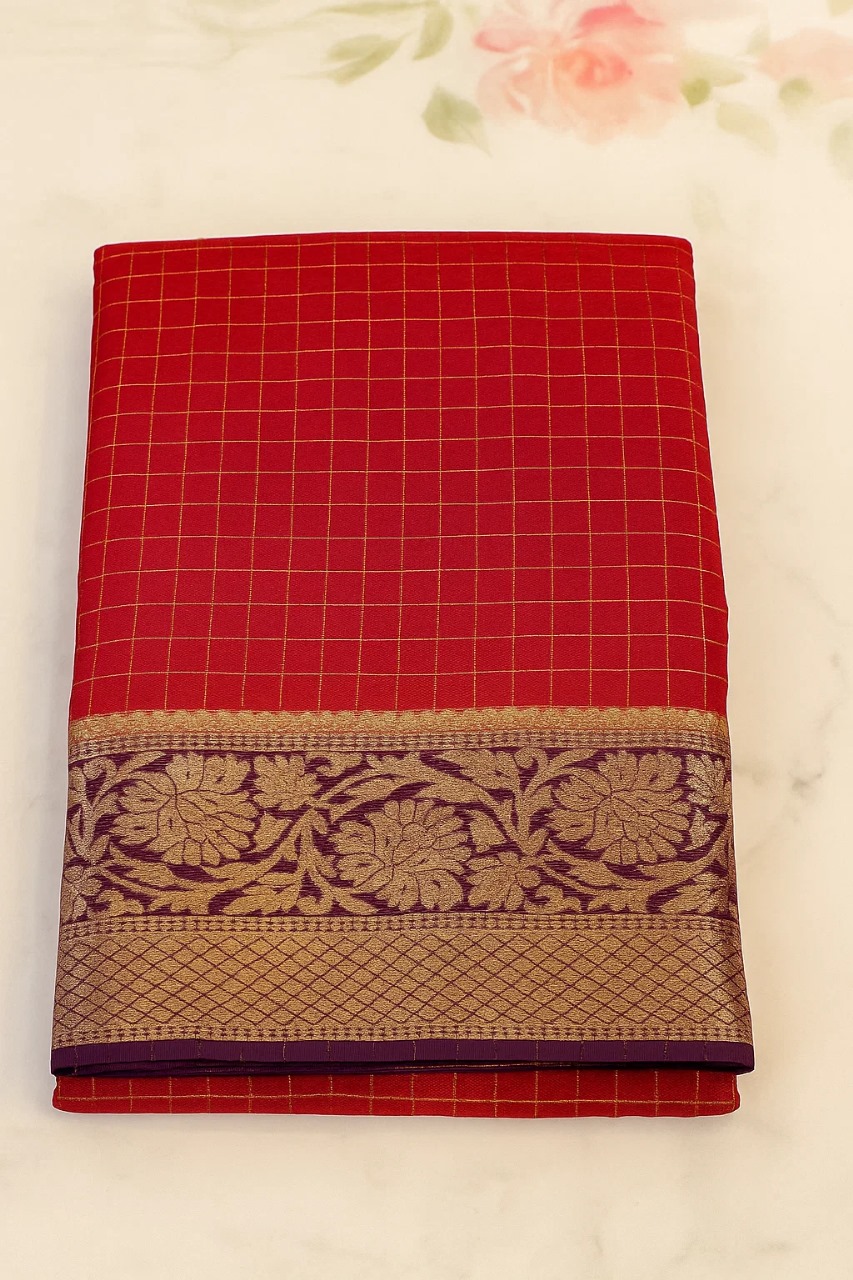 Red banarsi saree