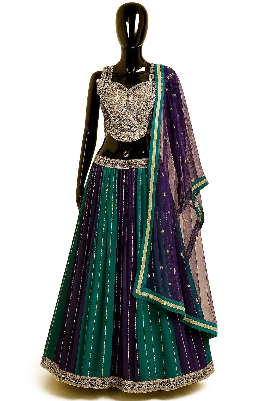 Navy Blue Designer Lehenga