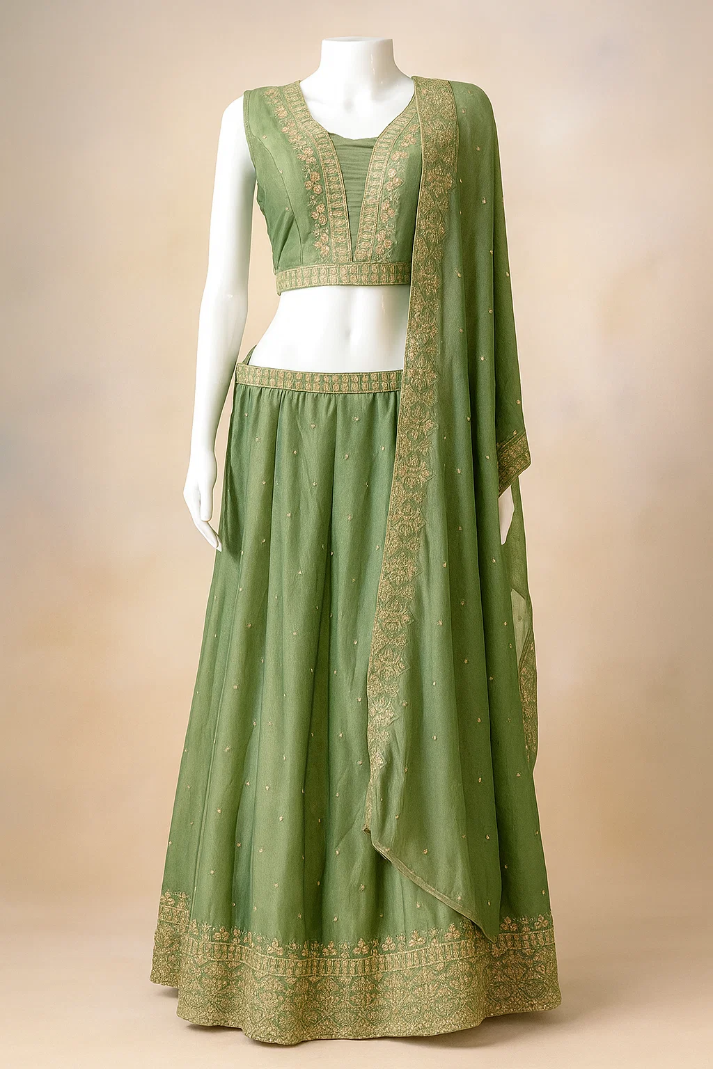 Olive Green lehnga