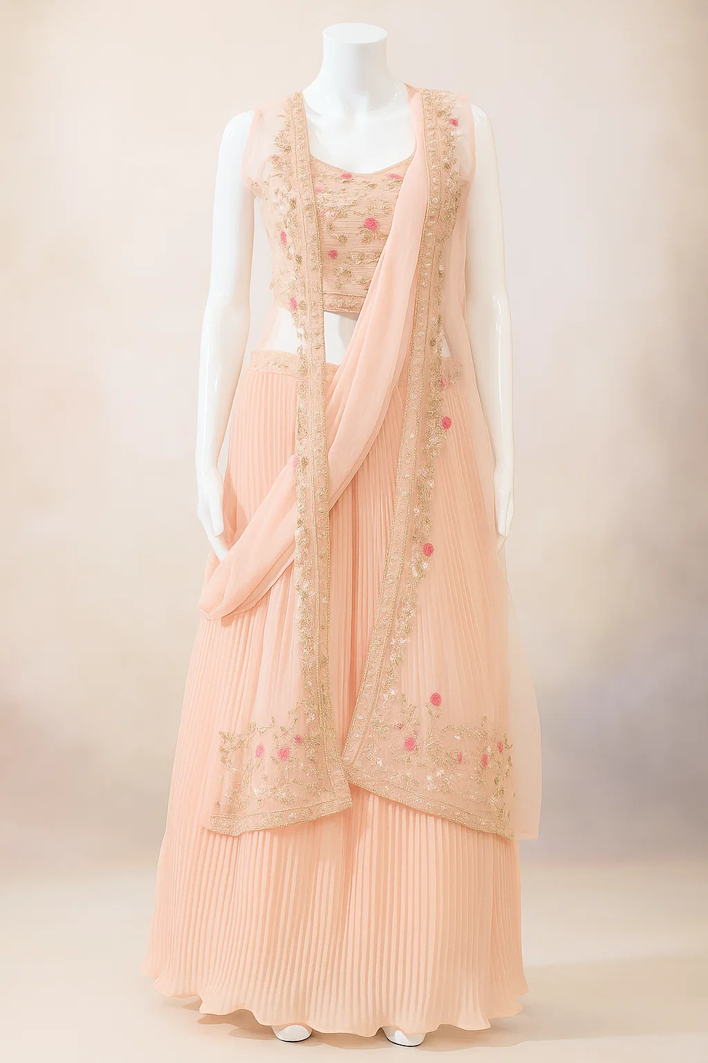 peach lehnga