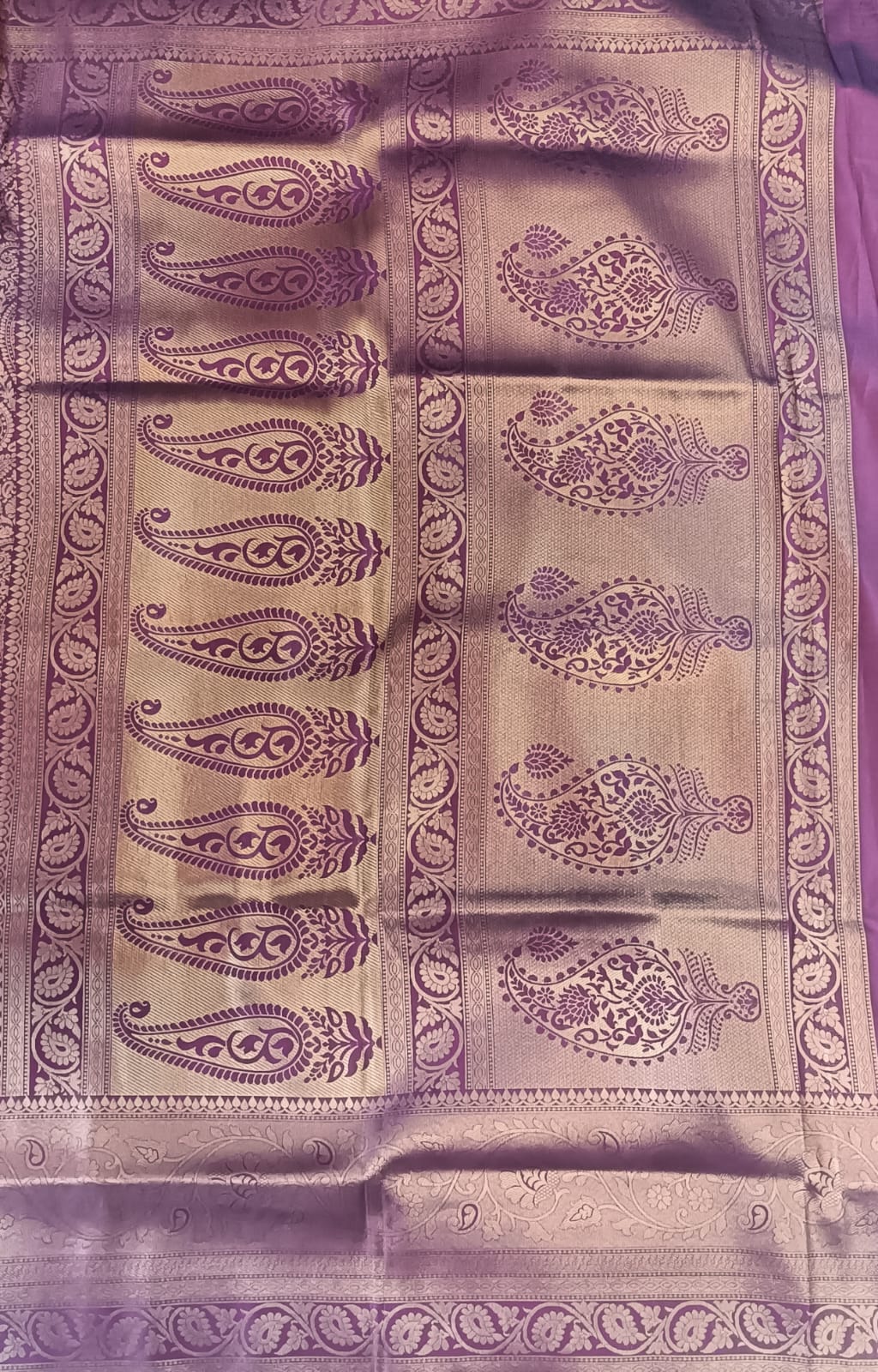 Purple & Gold Banarasi Silk Saree