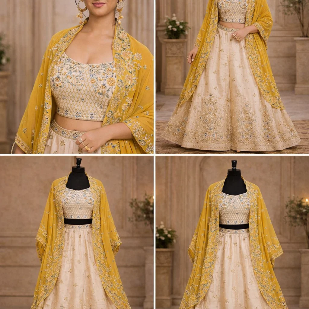 Aqua Elegance Embroidered Kurta Sharara Set with Dupatta