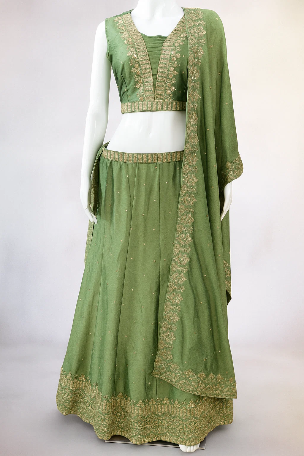Olive Green lehnga