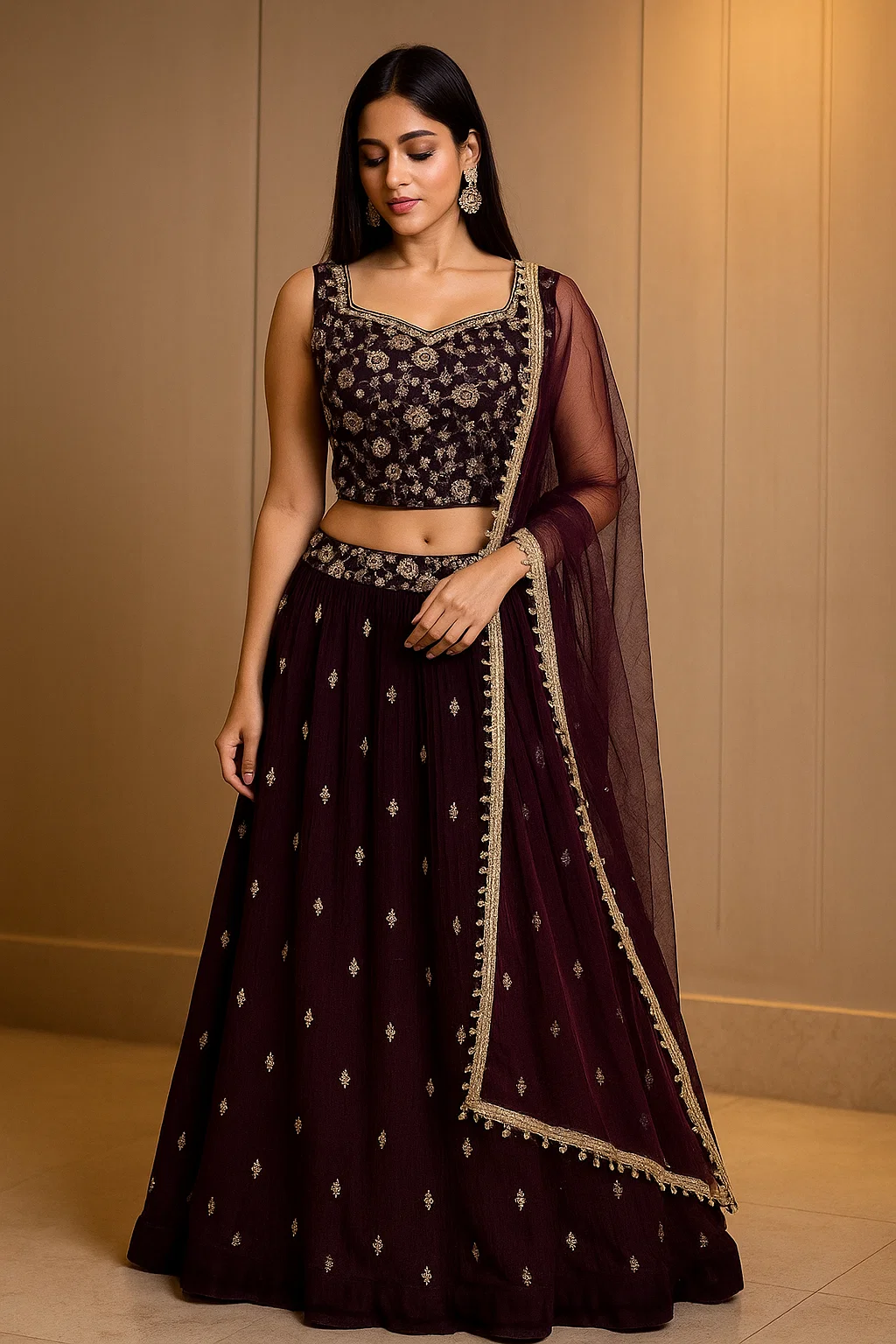 Brown Lehenga